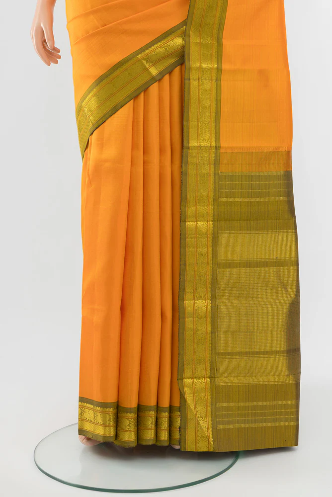 Yellow Kanchipuram Silk Saree - Image 3