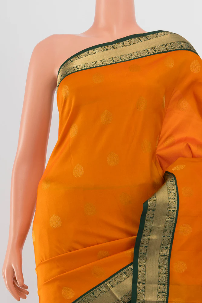 Yellow Kanchipuram Silk Saree - Image 2