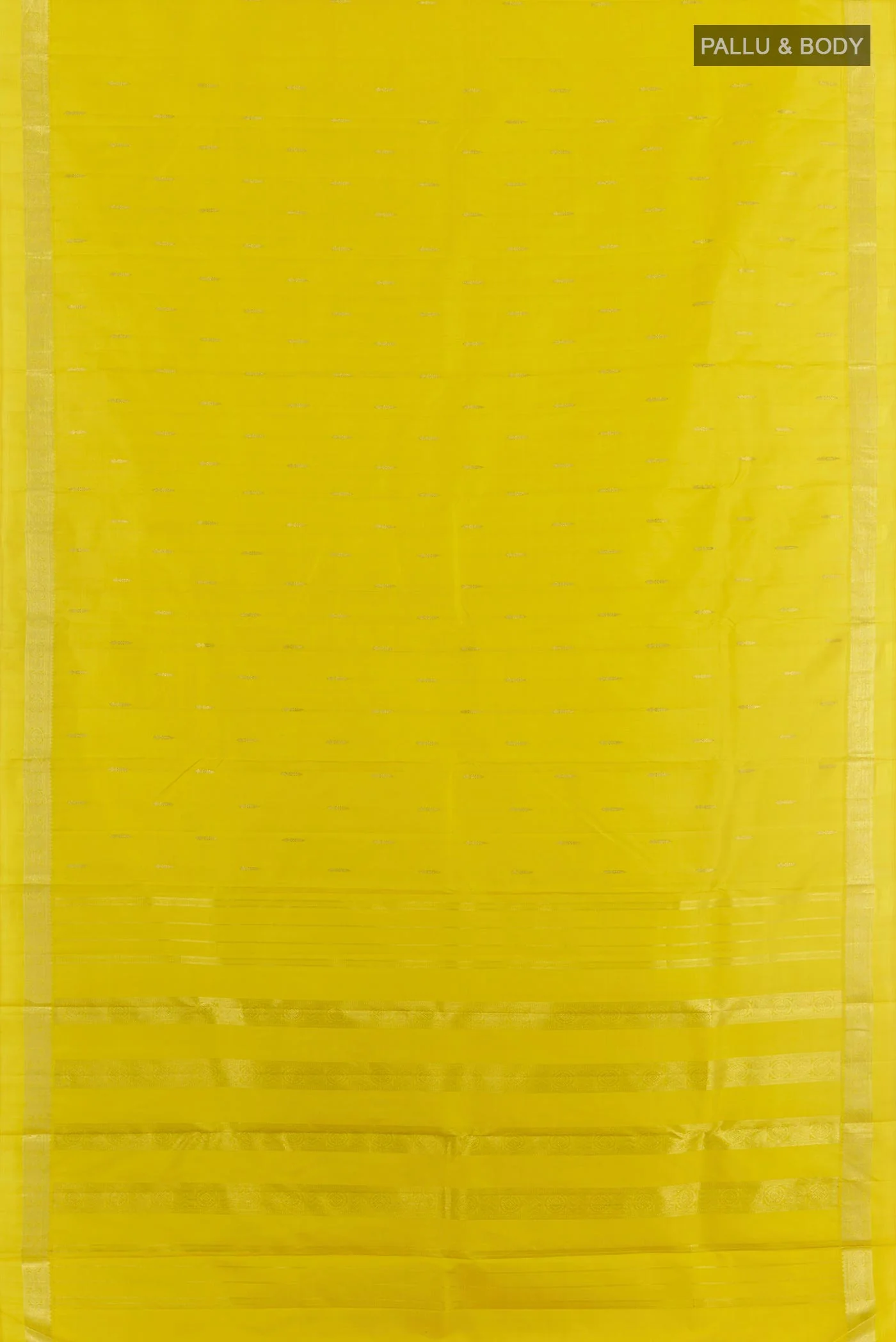 Lemon Yellow Kanchipuram Silk Saree - Image 3