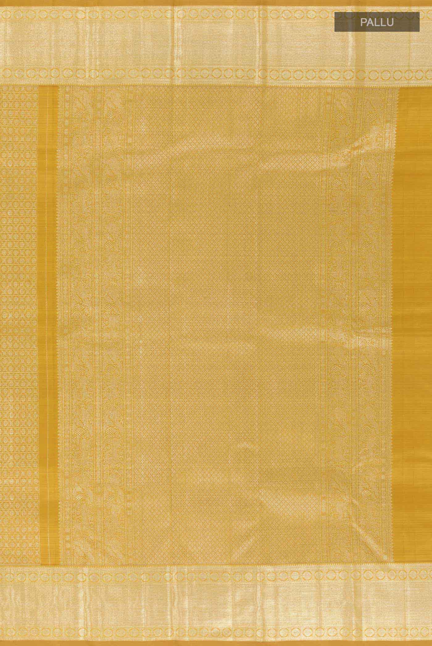 Yellow Kanchipuram Silk Saree - Image 7