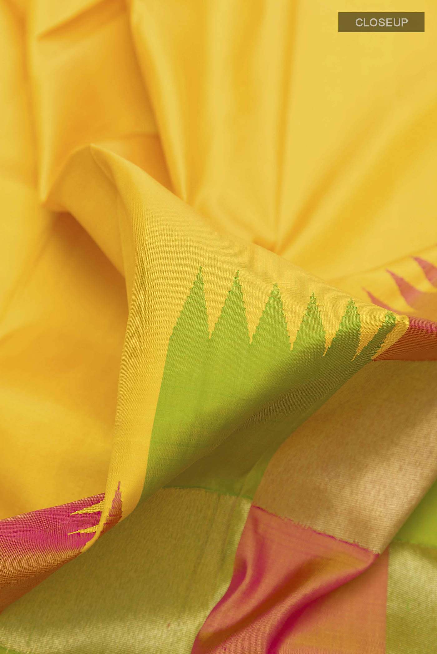 Yellow Kanchipuram Silk Saree - Image 2