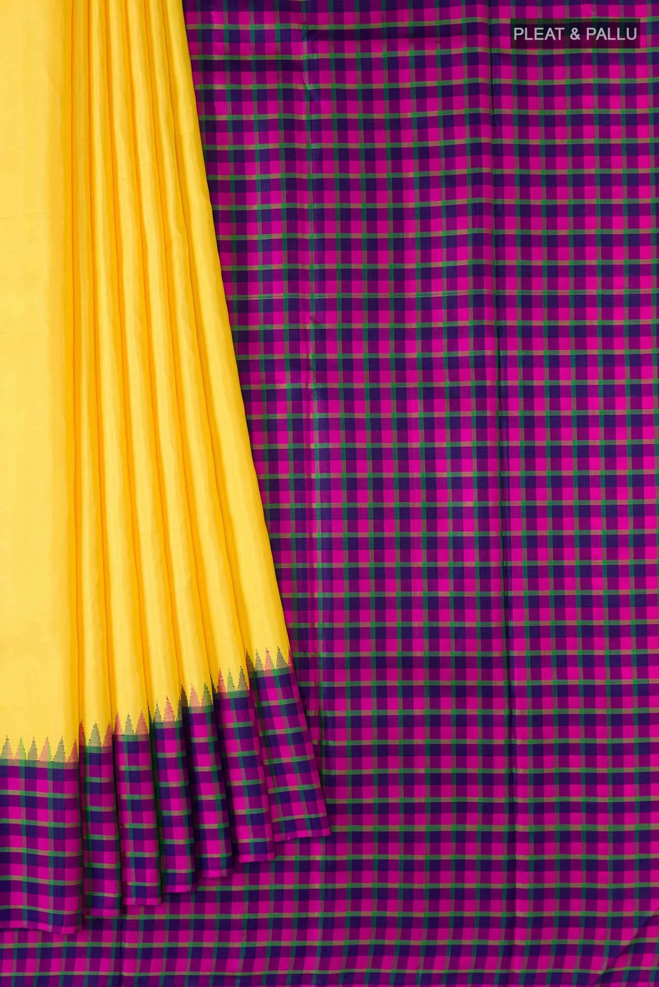 Yellow Kanchipuram Silk Saree - Image 2
