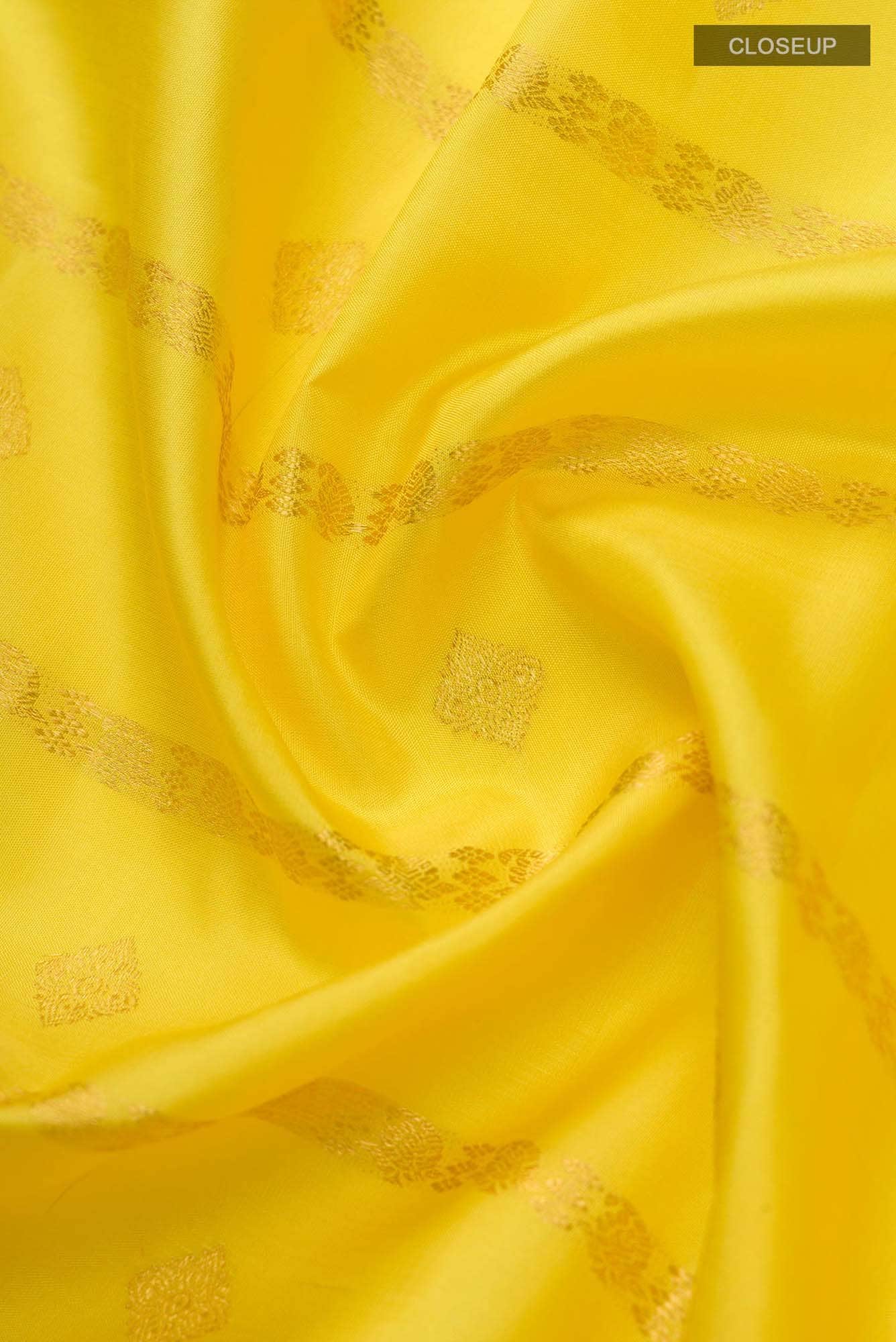 Ramya-Yellow Kanchipuram Silk Saree - Image 4