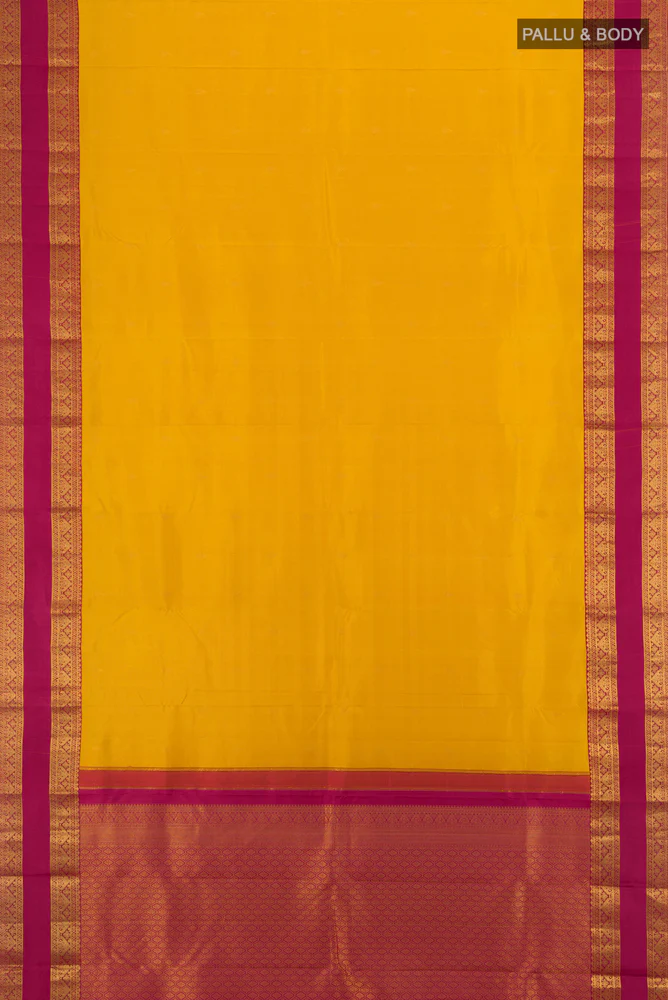Yellow Kanchipuram Silk Saree - Image 5