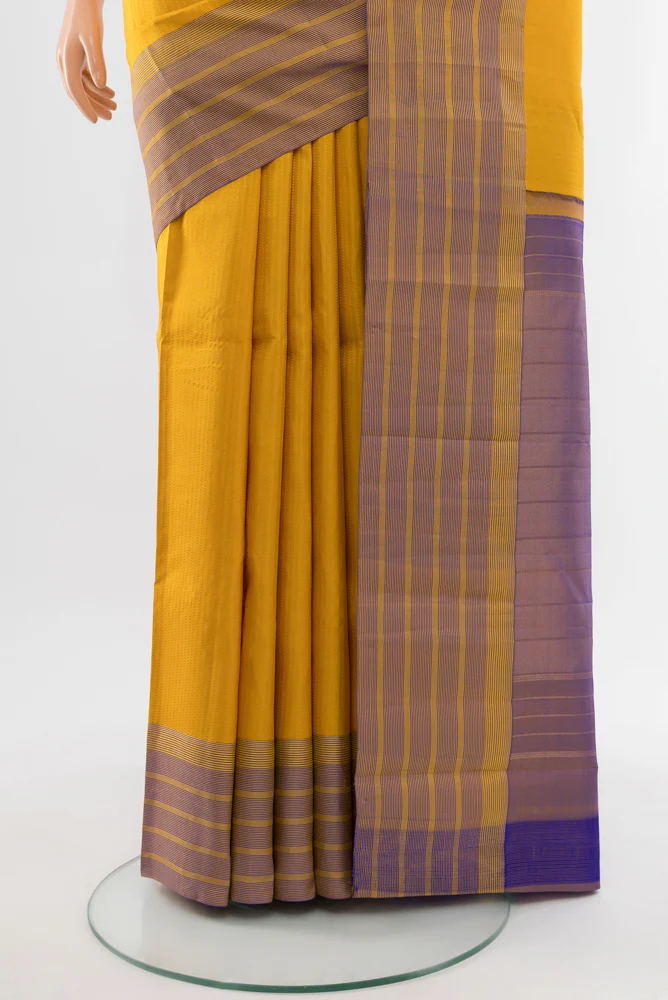 Yellow Kanchipuram Silk Saree - Image 3
