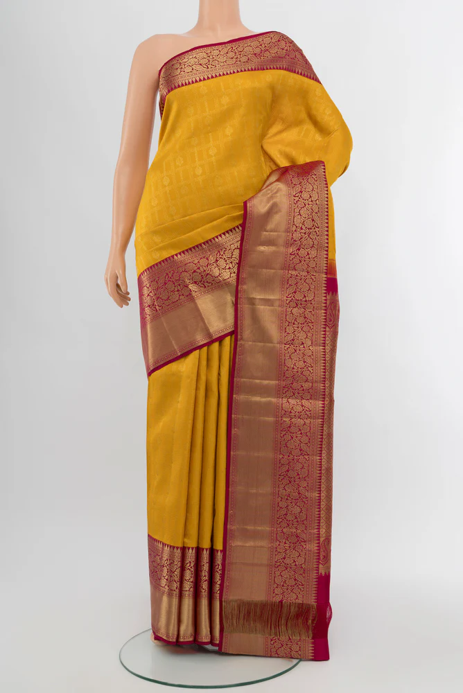 Yellow Kanchipuram Silk Saree