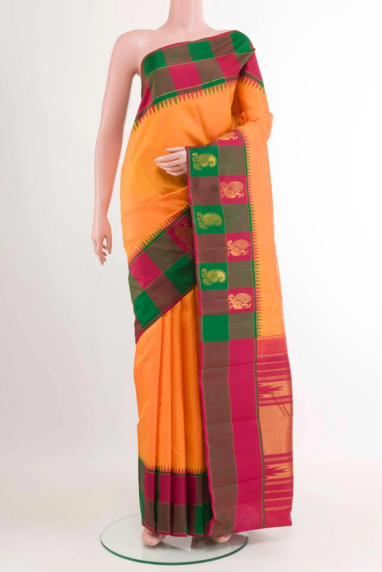 Yellow Kanjivaram Silk Saree
