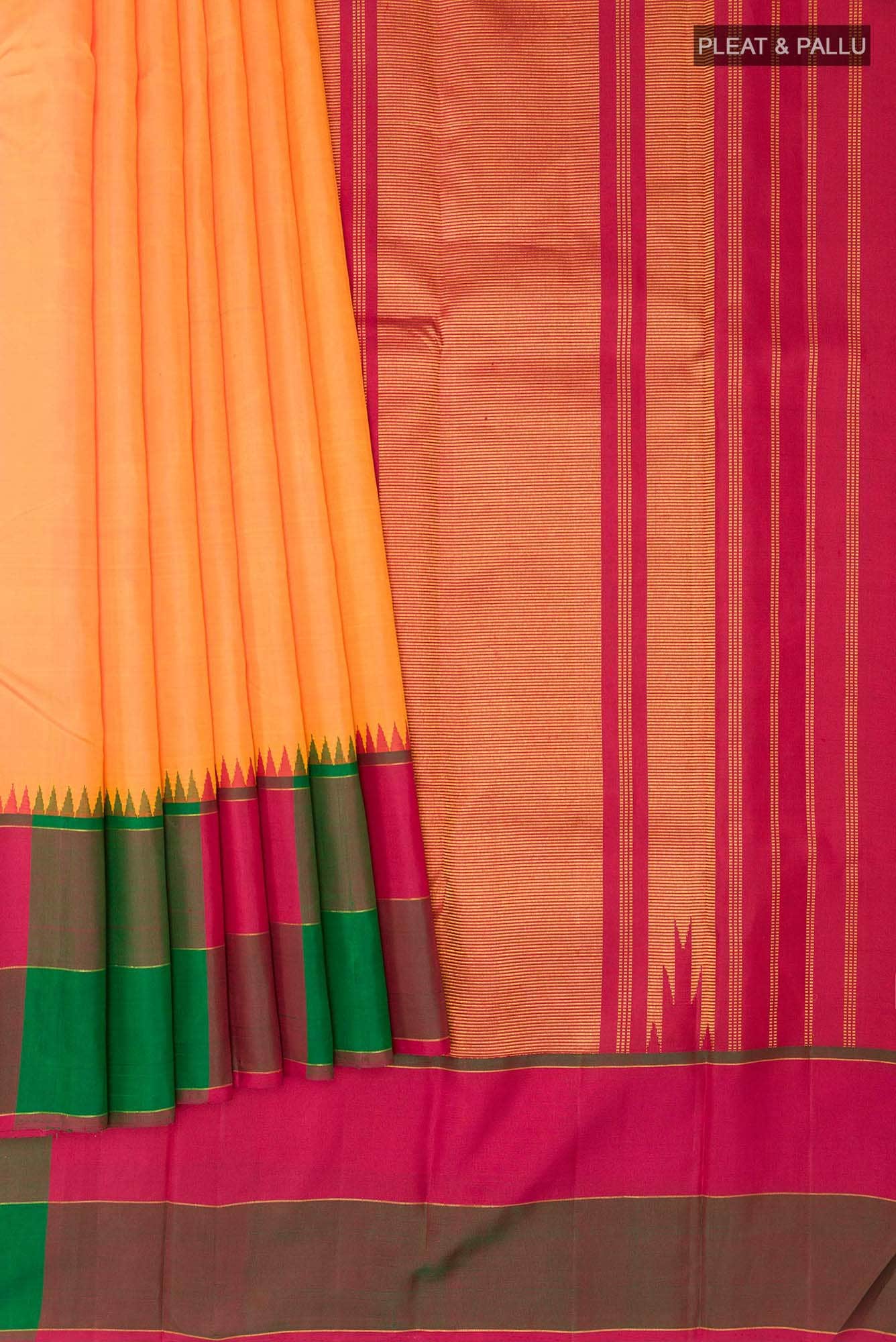 Yellow Kanjivaram Silk Saree - Image 2