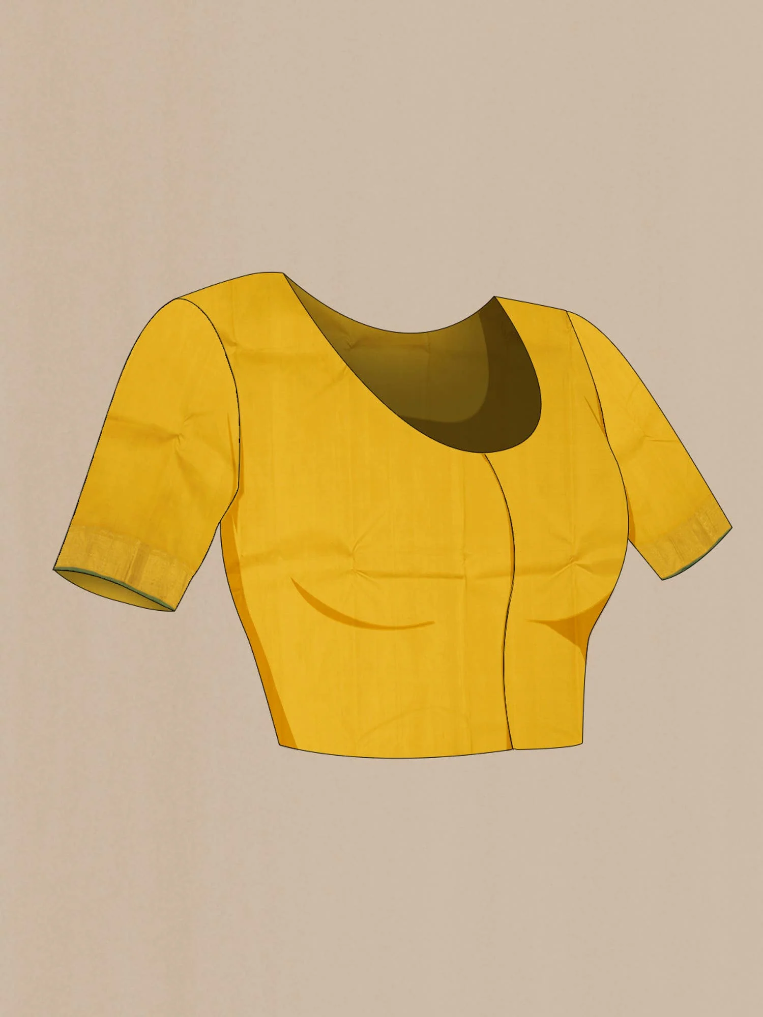 Yellow Kanchipuram Silk Saree - Image 6