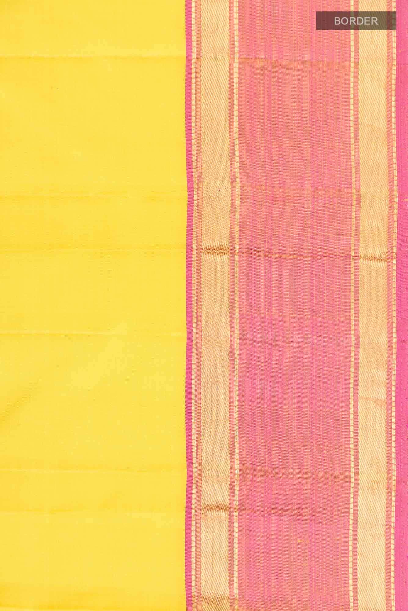 Yellow Kanjivaram Silk Saree - Image 5
