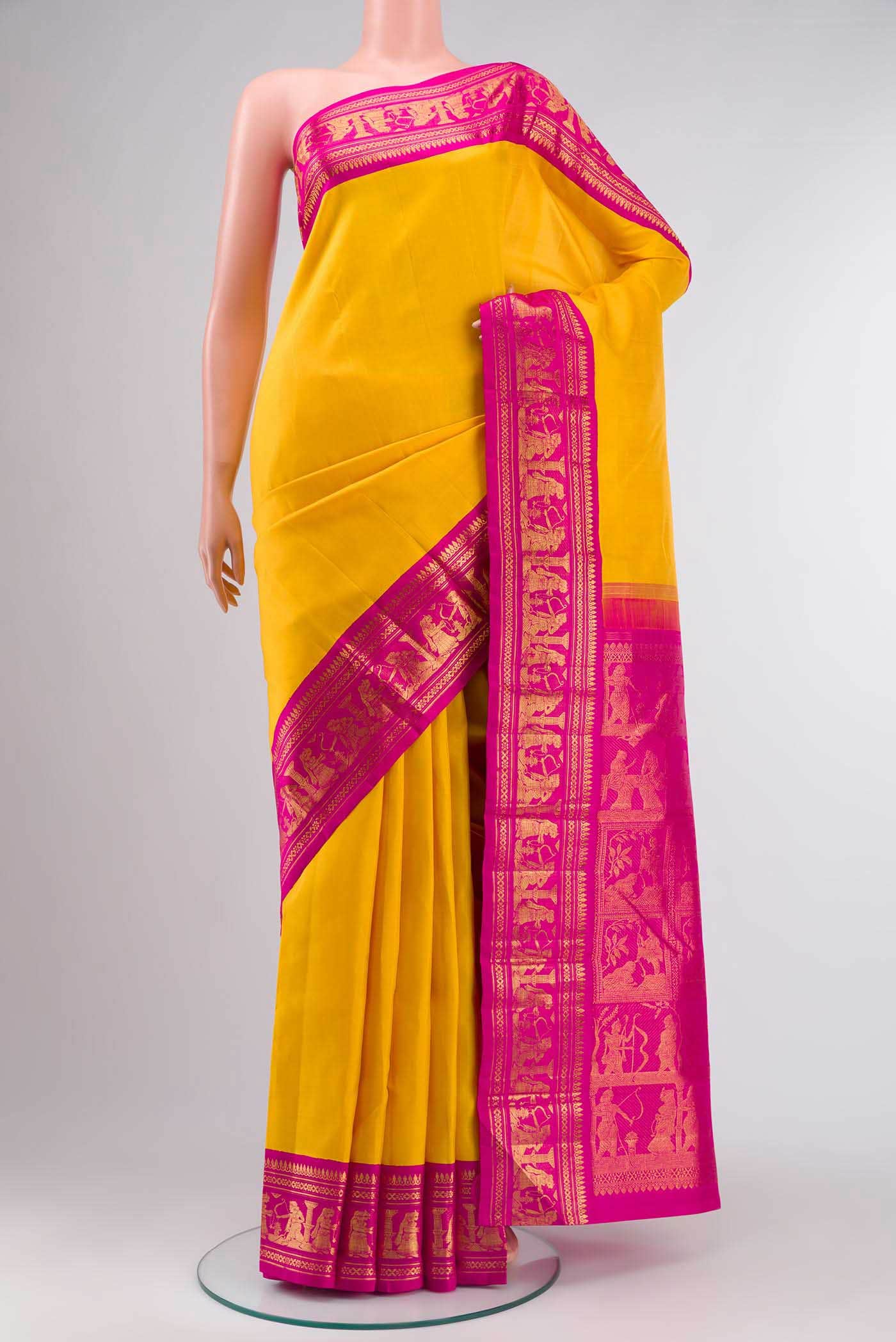 Yellow Kanjivaram Silk Saree
