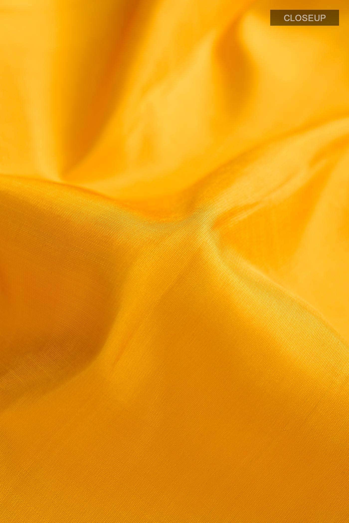 Yellow Kanjivaram Silk Saree - Image 3