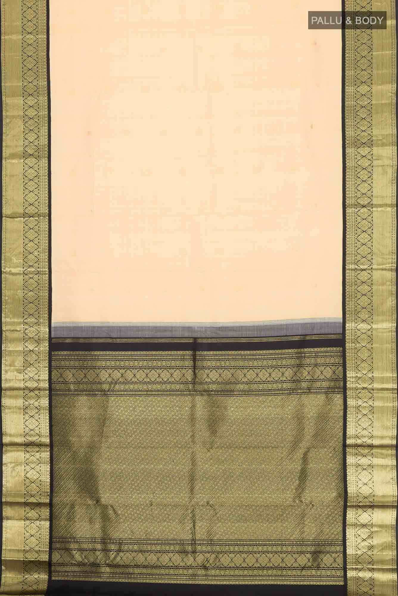 Sandal Kanjivaram Silk Saree - Image 4