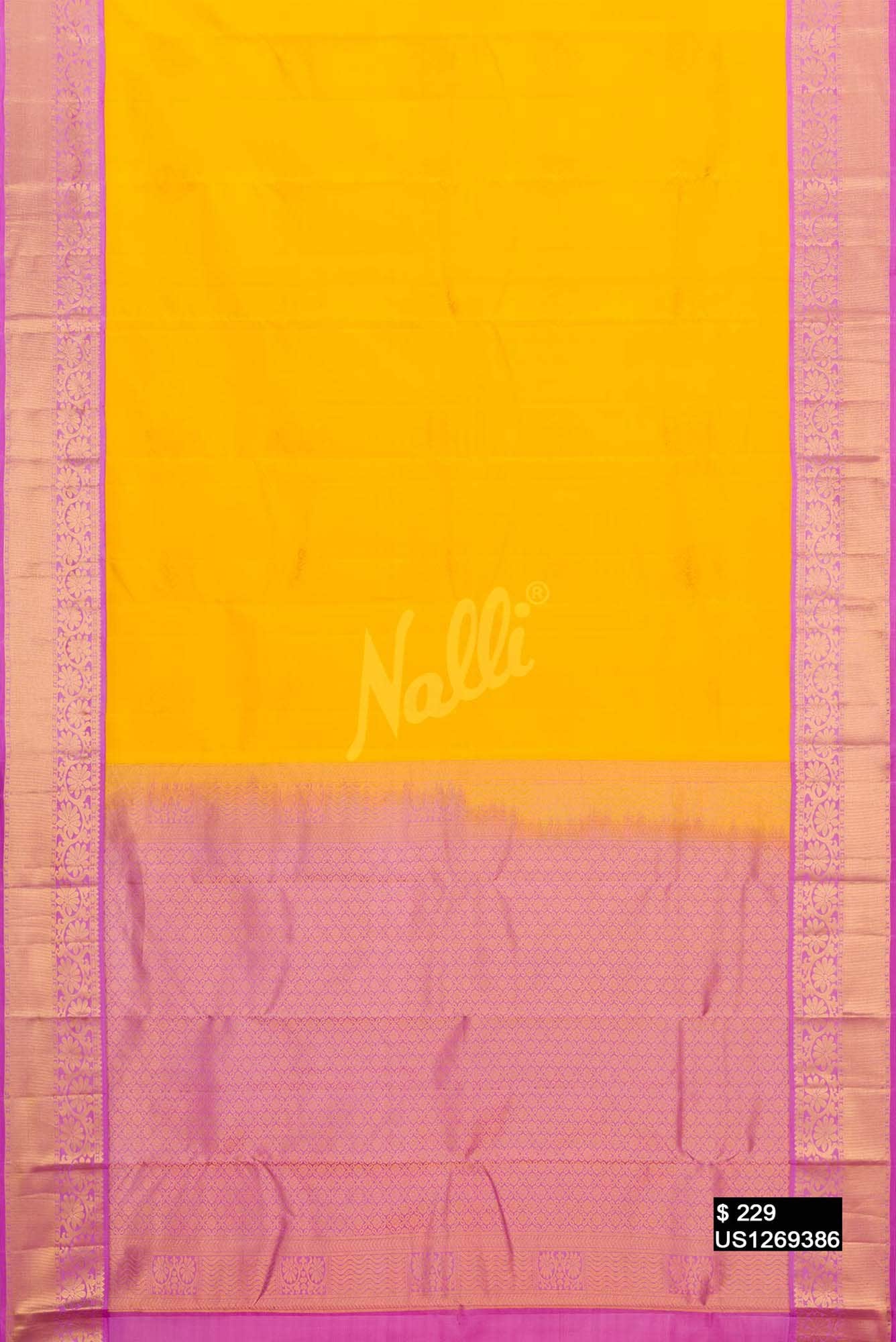 Yellow Kanchipuram Silk Saree