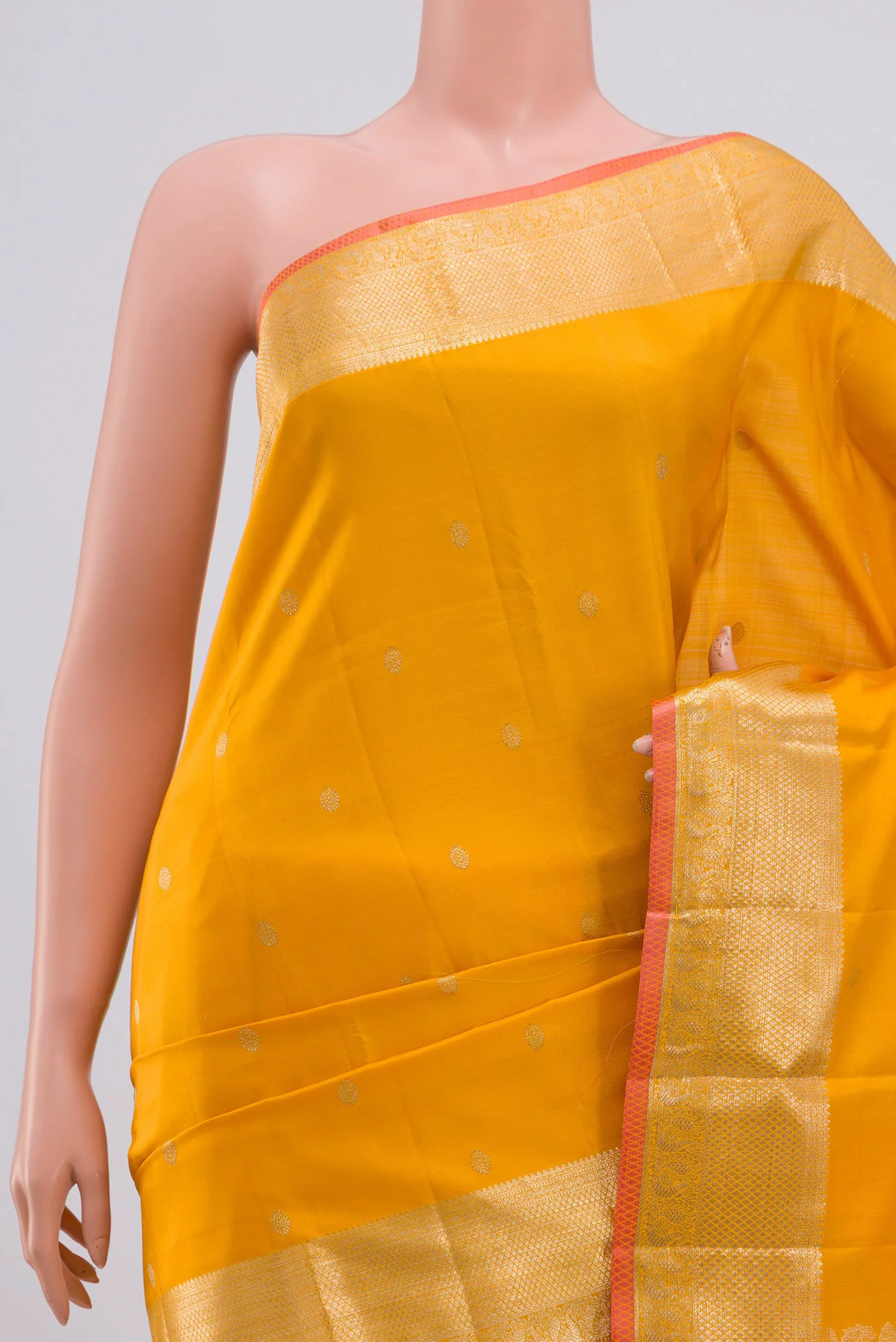 Yellow Kanjivaram Silk Saree - Image 2
