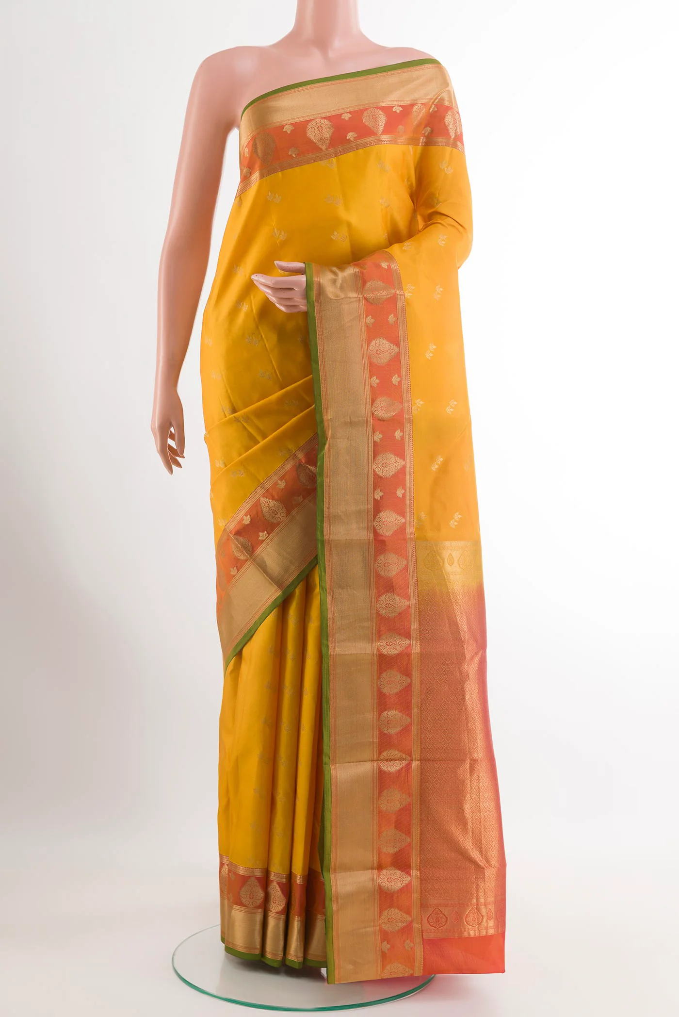 Yellow Kanjivaram Silk Saree