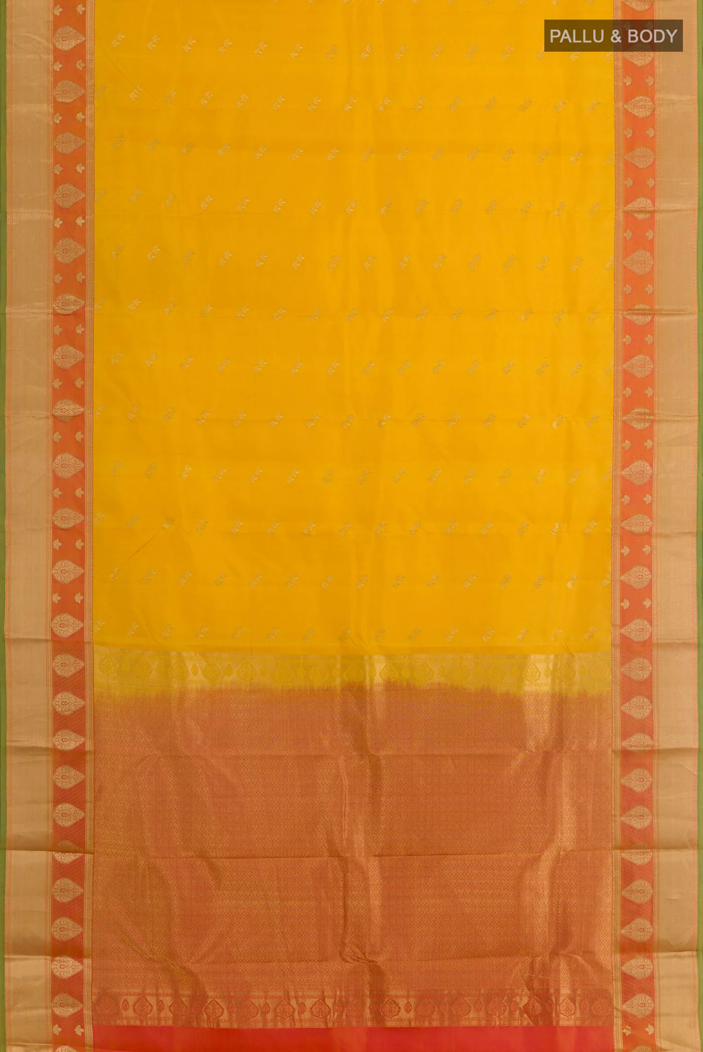 Yellow Kanjivaram Silk Saree - Image 3