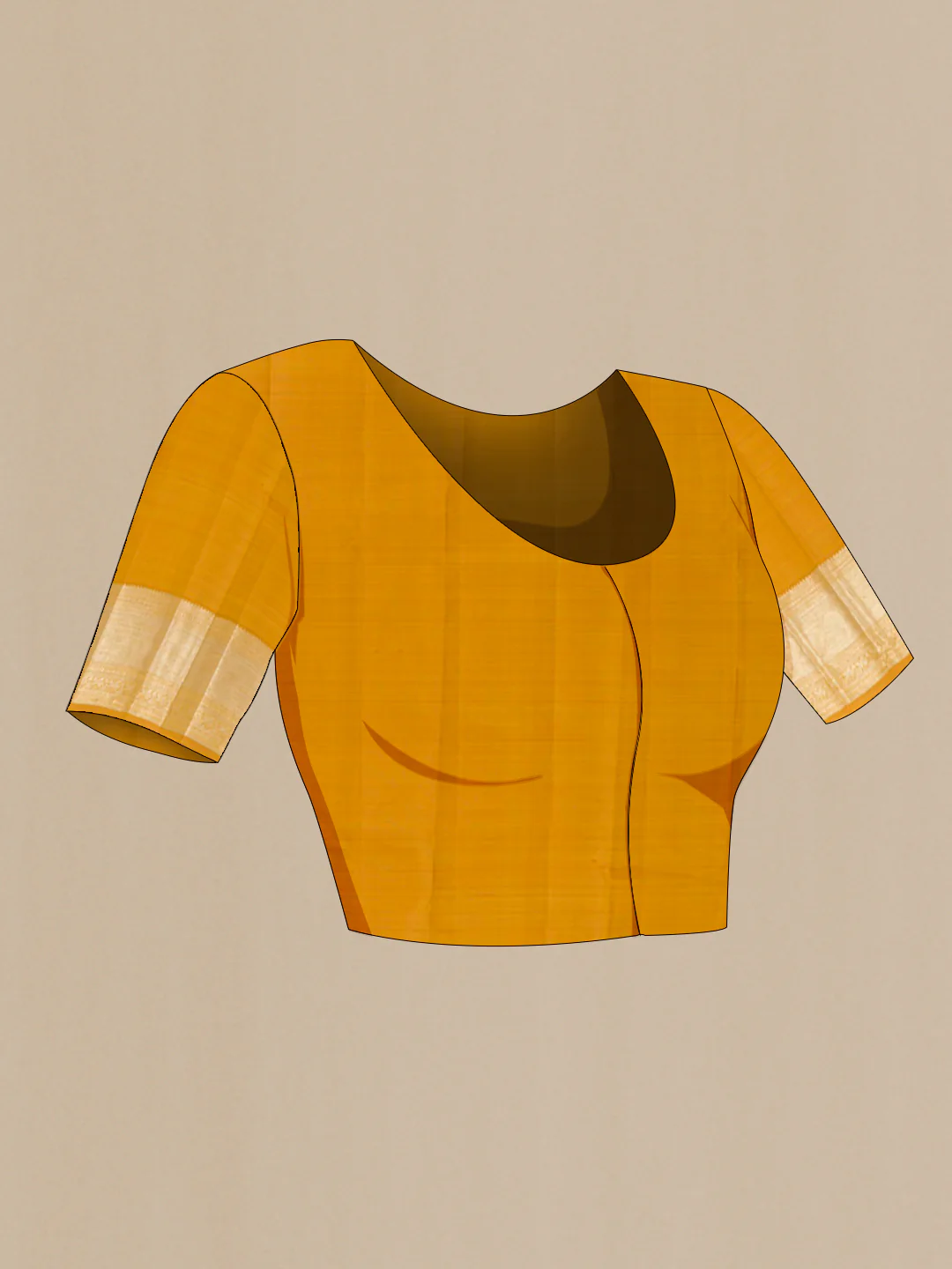 Mustard Kanjivaram Silk Saree - Image 4