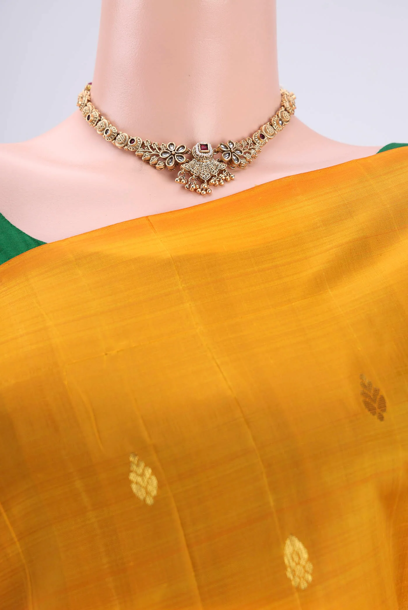 Yellow Kanjivaram Silk Saree - Image 2
