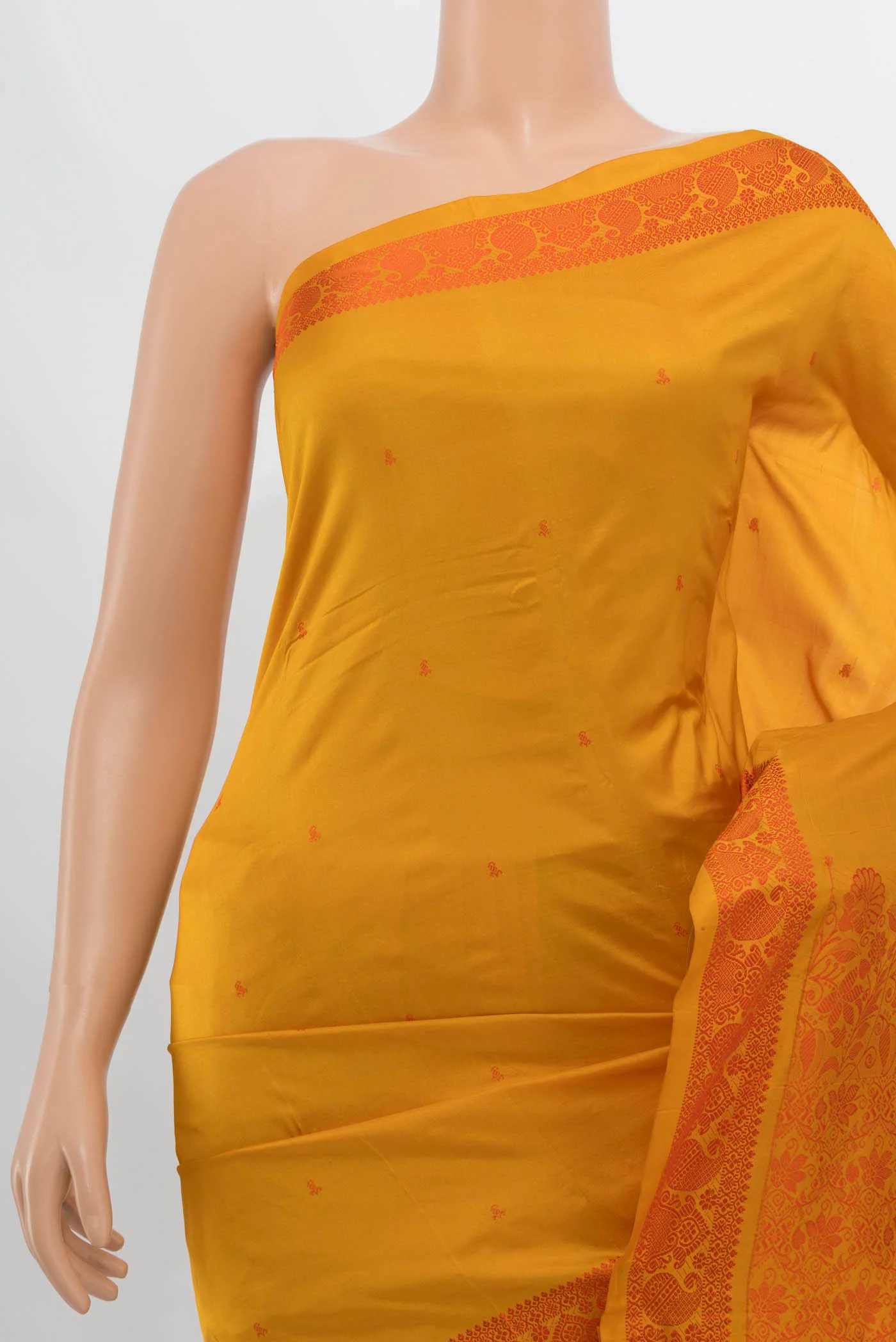 Yellow Kanjivaram Silk Saree - Image 2
