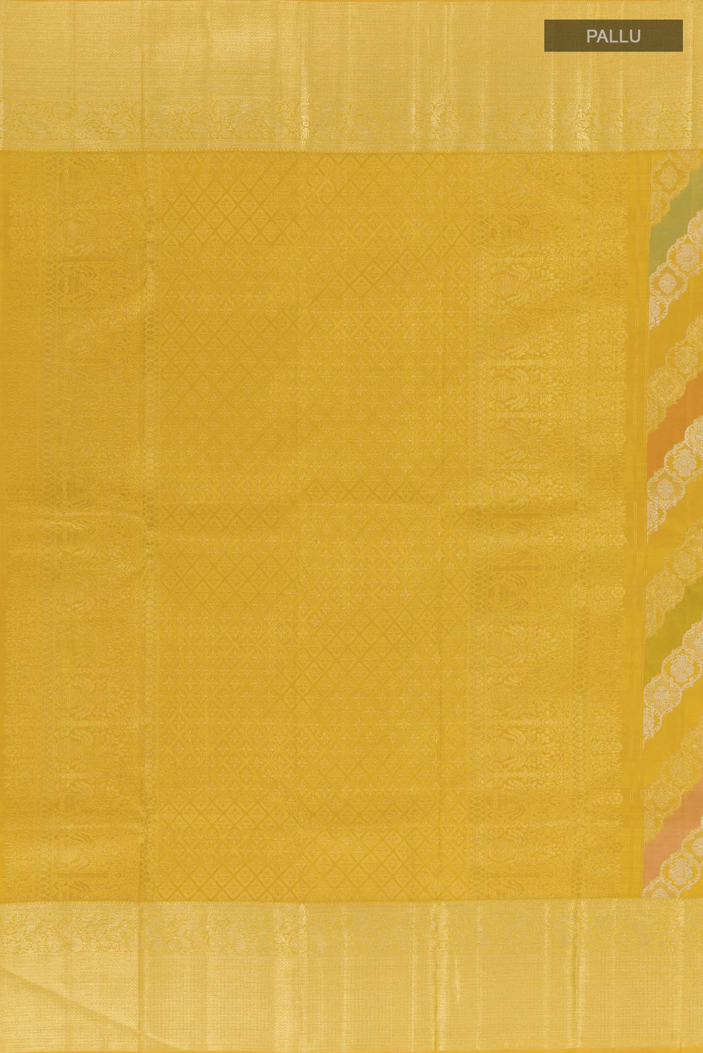 Yellow Kanjivaram Tissue Silk Saree - Image 6