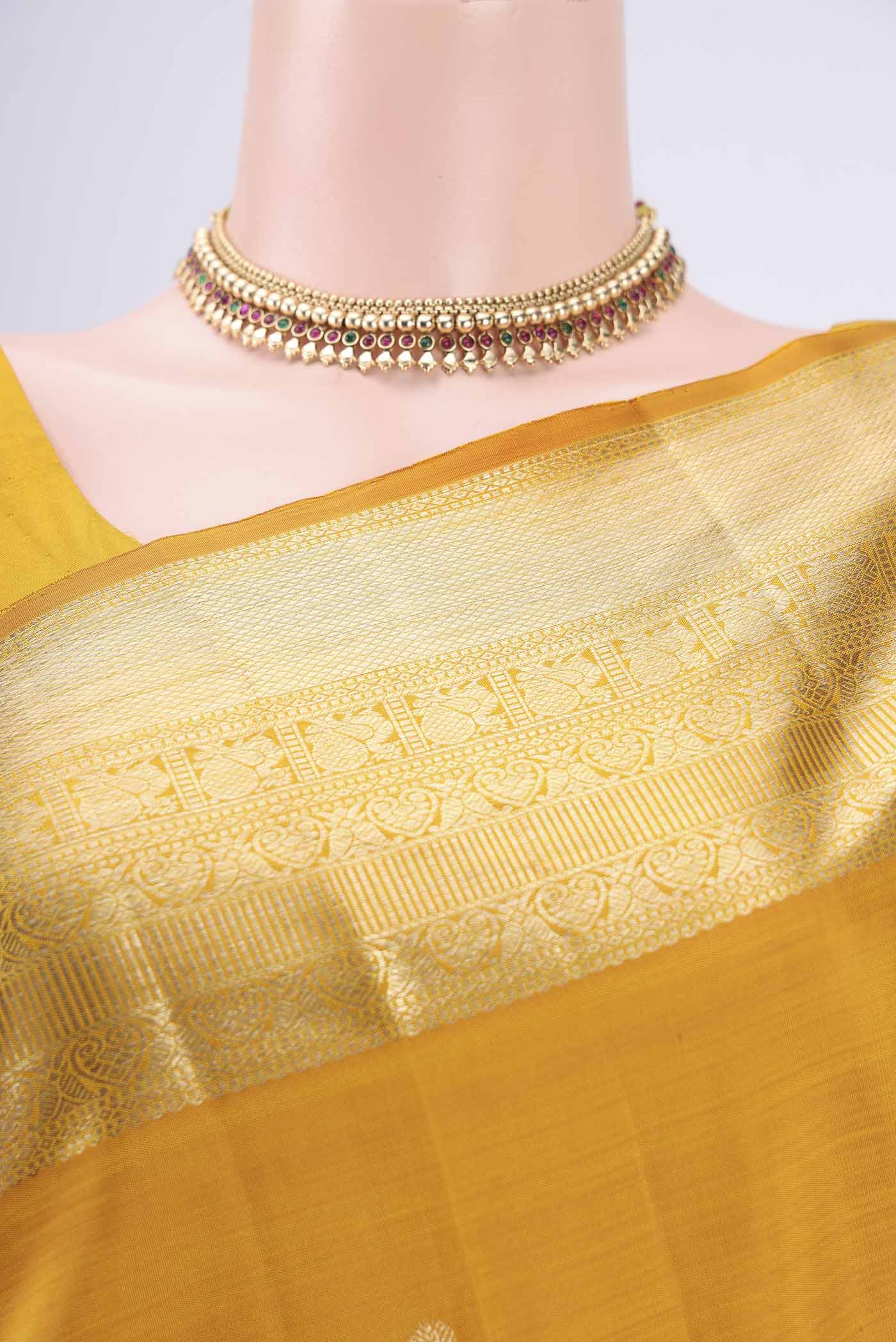 Yellow Kanjivaram Silk Saree - Image 2