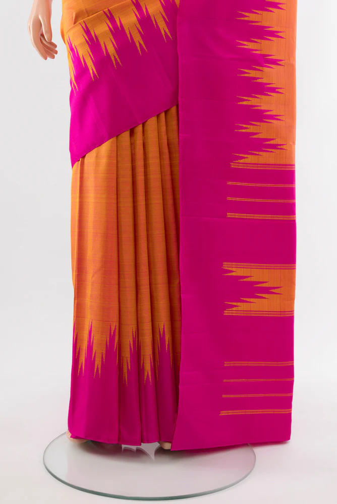 Yellow Kanjivaram Silk Saree - Image 3