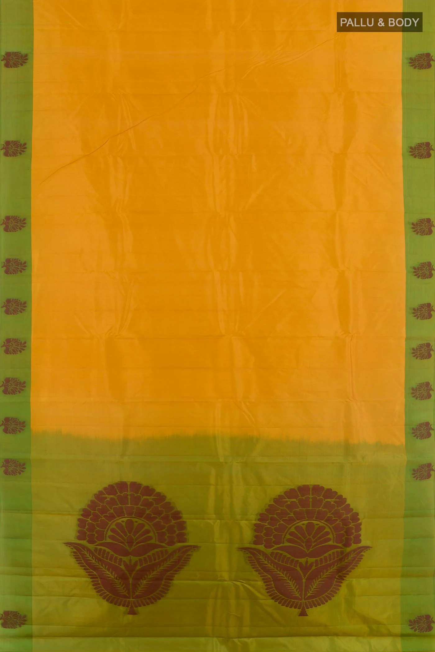 Yellow Kanjivaram Silk Saree - Image 3