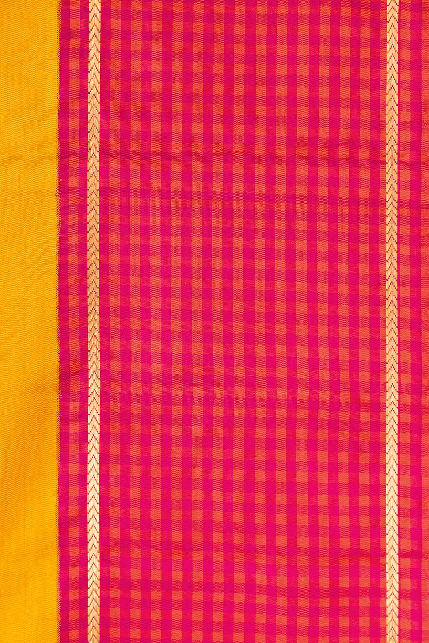 Pure Silk Pure Zari Yellow Kanjivaram Saree - Image 3