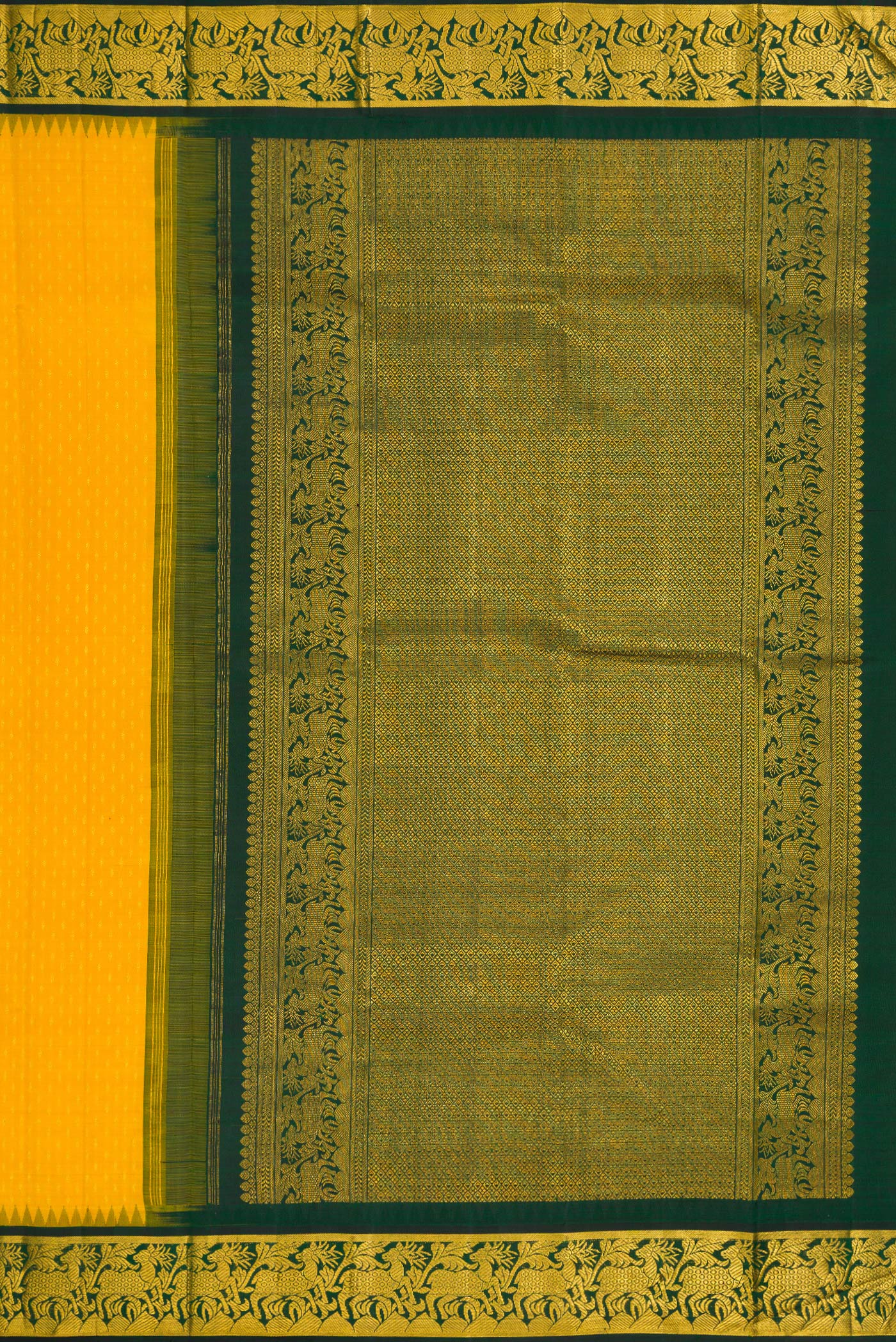 Yellow Kanjivaram Silk Saree - Image 7