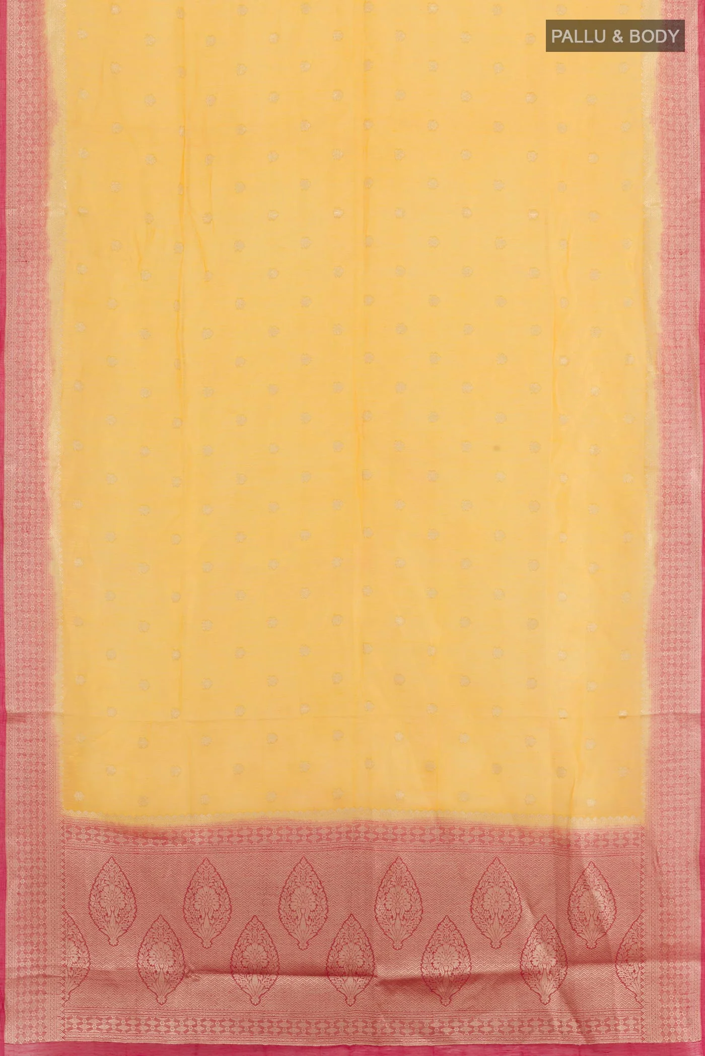 Yellow Linen Saree - Image 3