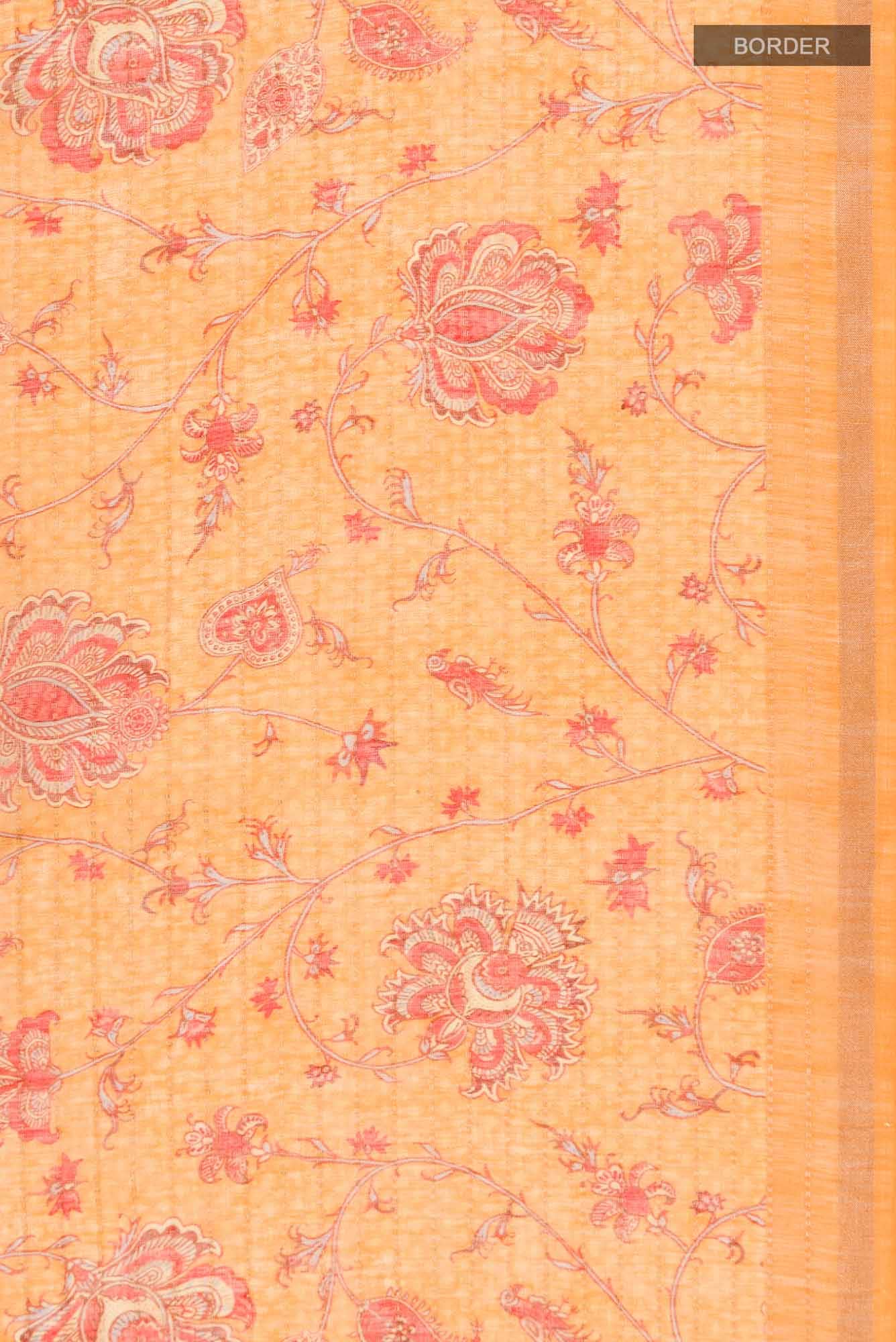 Yellow Linen Saree - Image 4