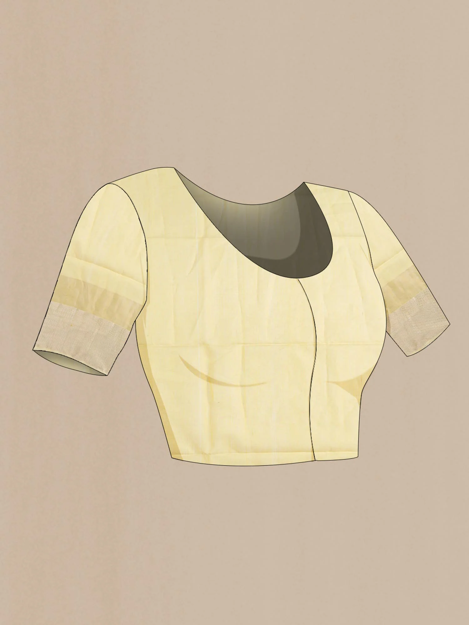 Yellow Maheshwari Silk Cotton Saree - Image 3