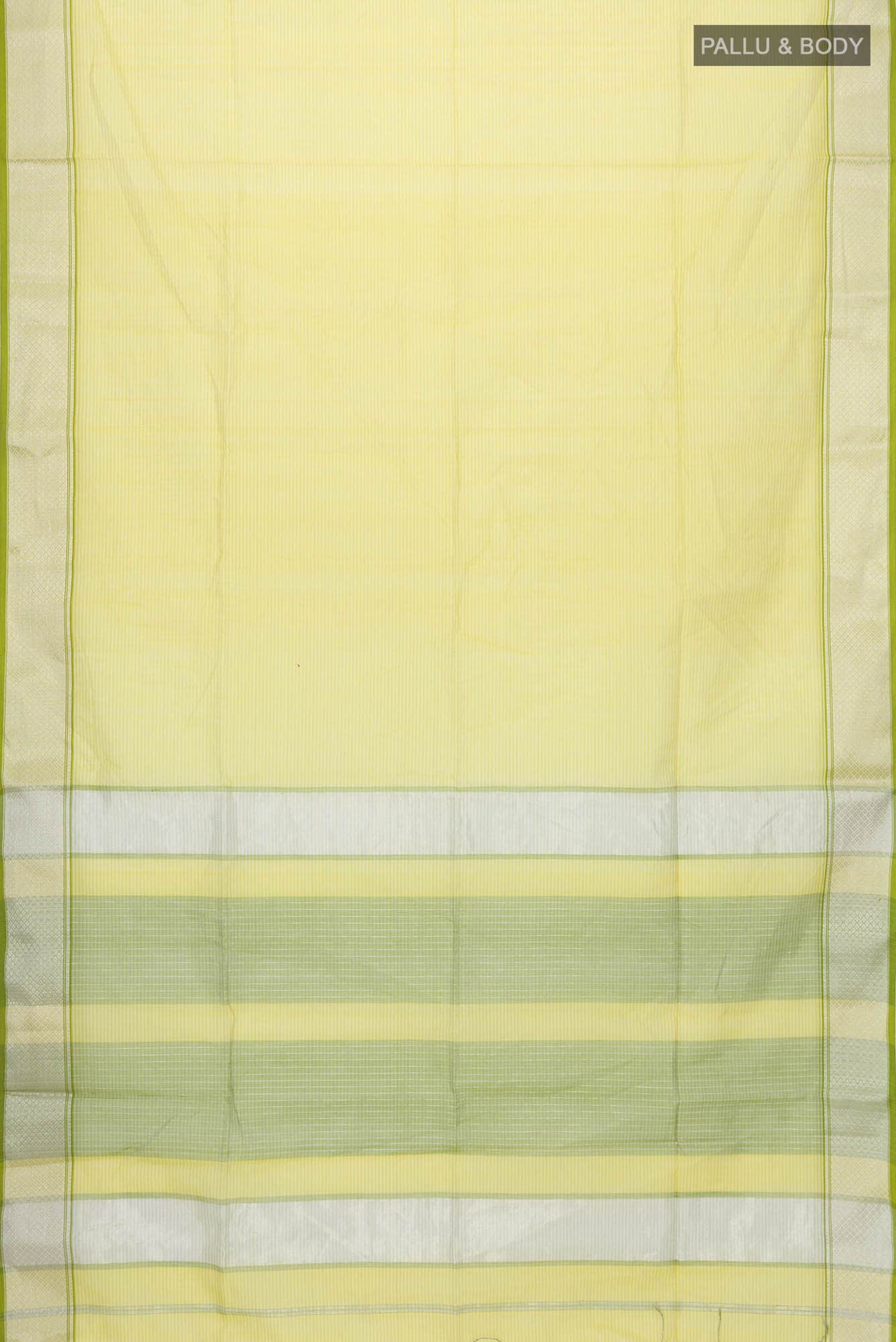 Yellow Maheshwari Silk Cotton Saree - Image 2