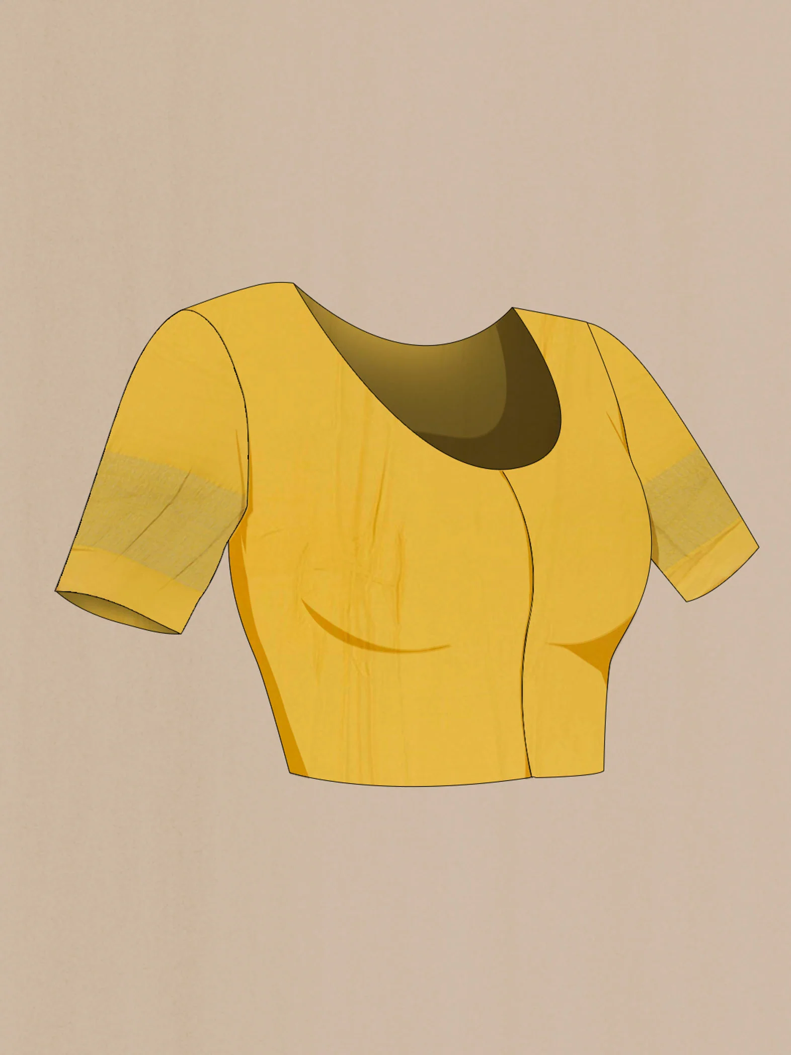 Yellow Mysore Crepe Saree - Image 2