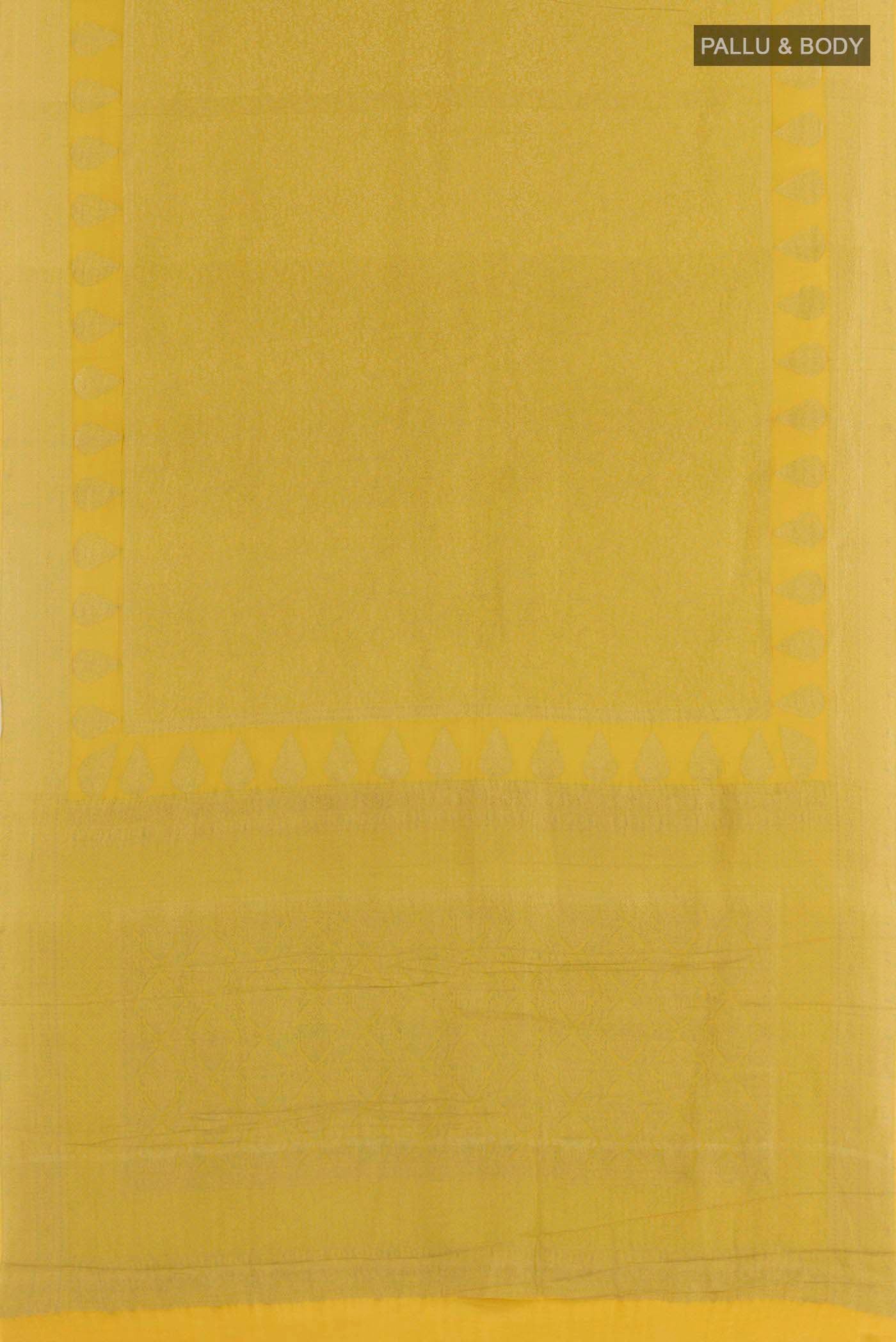 Yellow Mysore Crepe Saree - Image 3