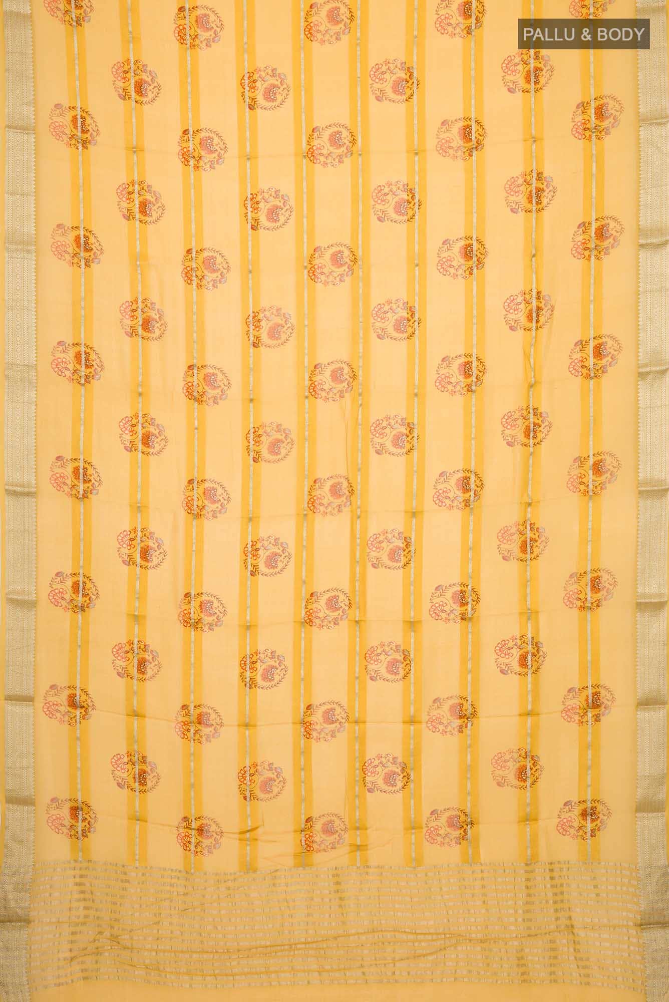 Yellow Mysore Georgette Saree - Image 4