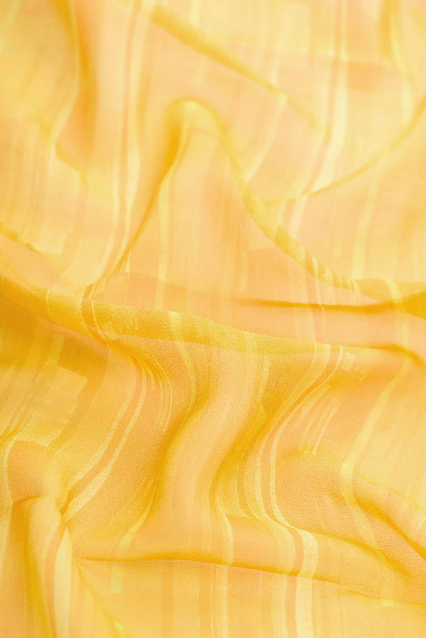 Yellow Mysore Georgette Saree - Image 2
