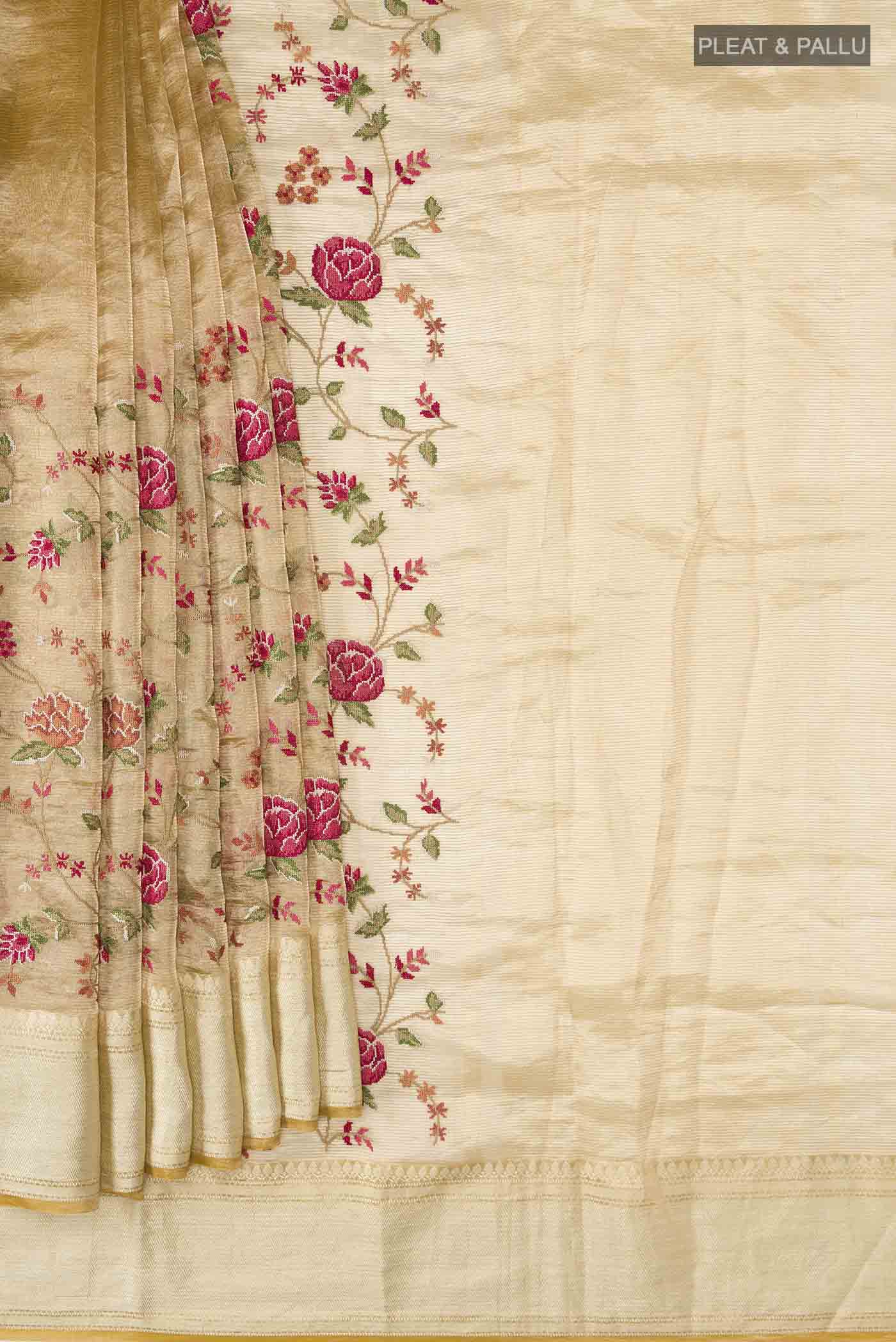 Yellow Organza Silk Saree - Image 4