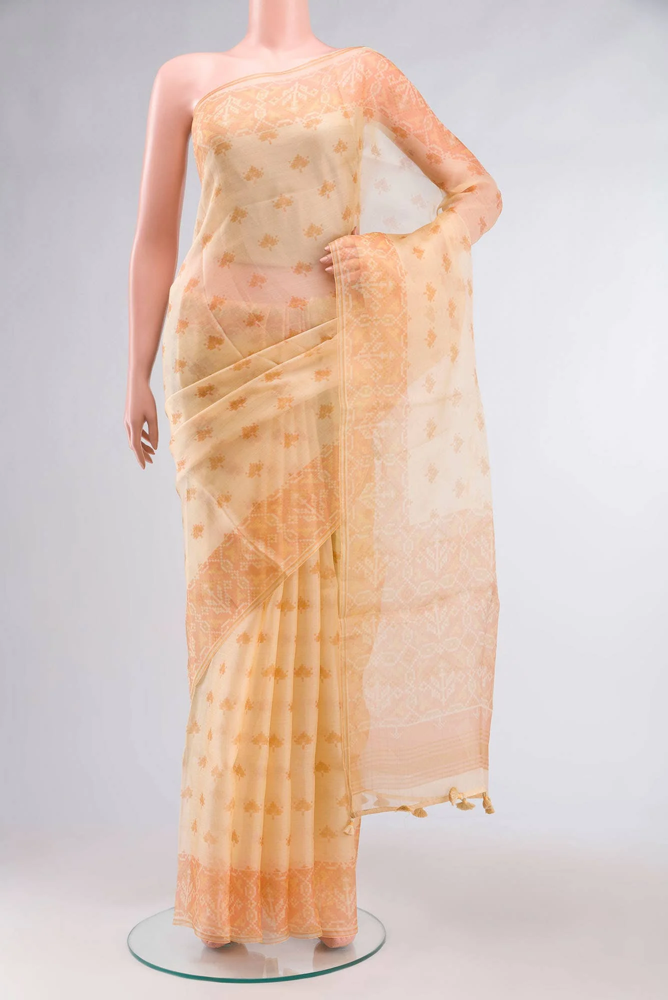 Sandal Organza Silk Saree