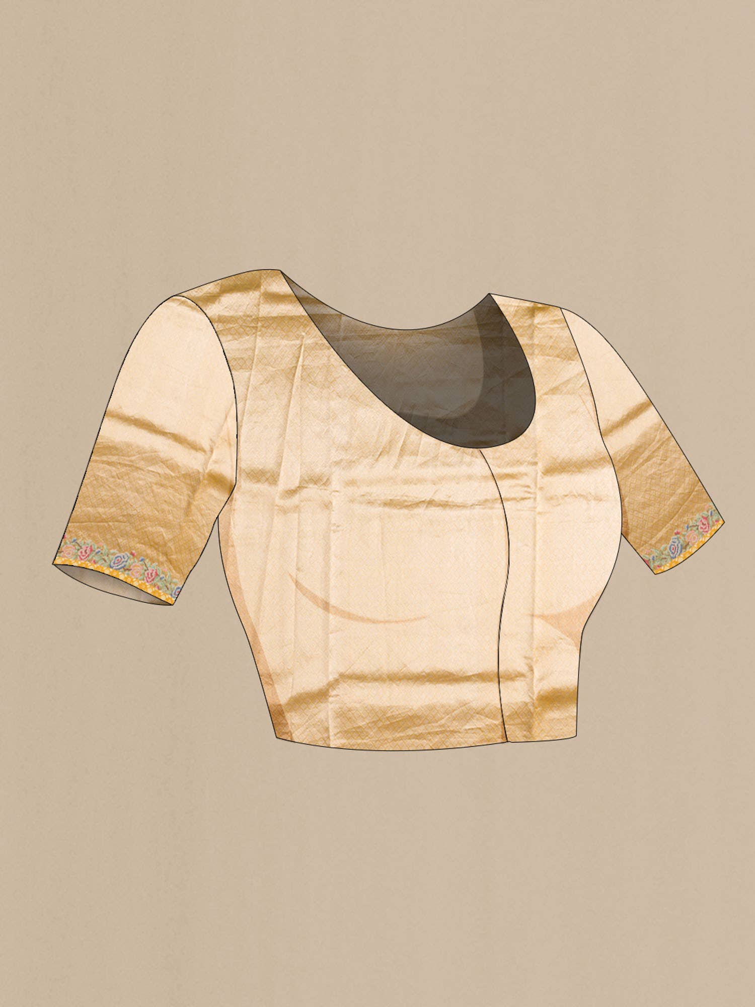 Yellow Organza Silk Saree - Image 6