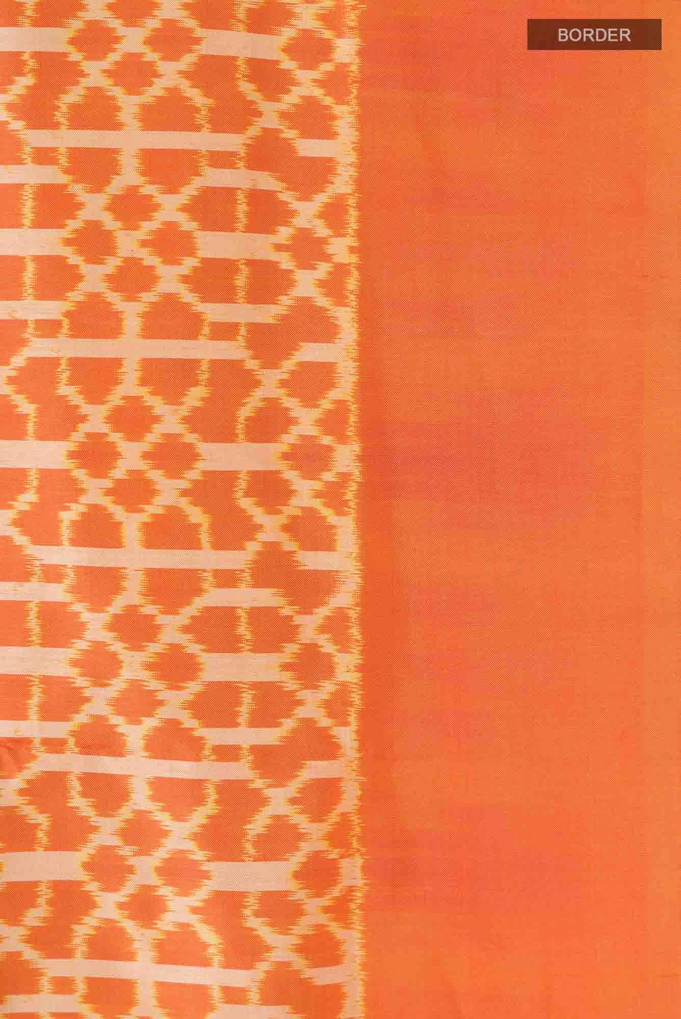 Orange Pochampally Silk Saree - Image 5