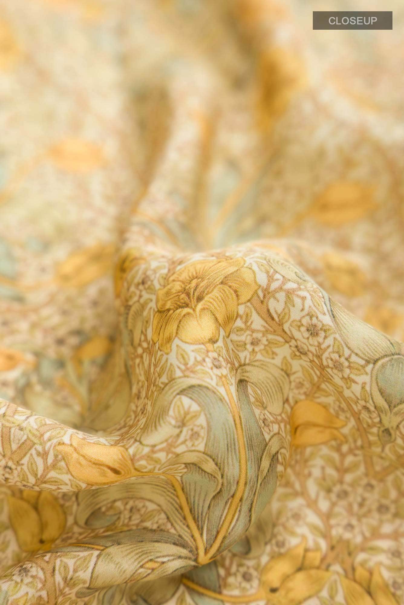 Beige Printed Silk Saree - Image 2