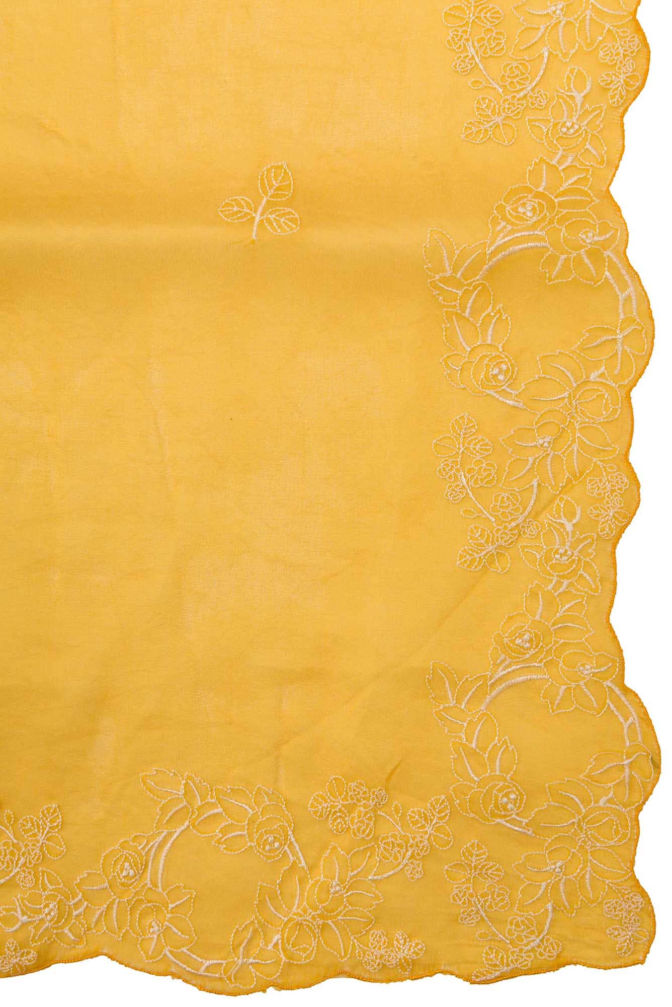Day dreams Yellow floral design saree from Embroidered Romance Collection by Nalli - Image 5