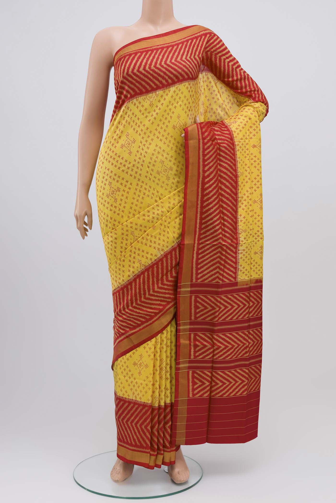 Yellow Rajkot Patola Silk Saree