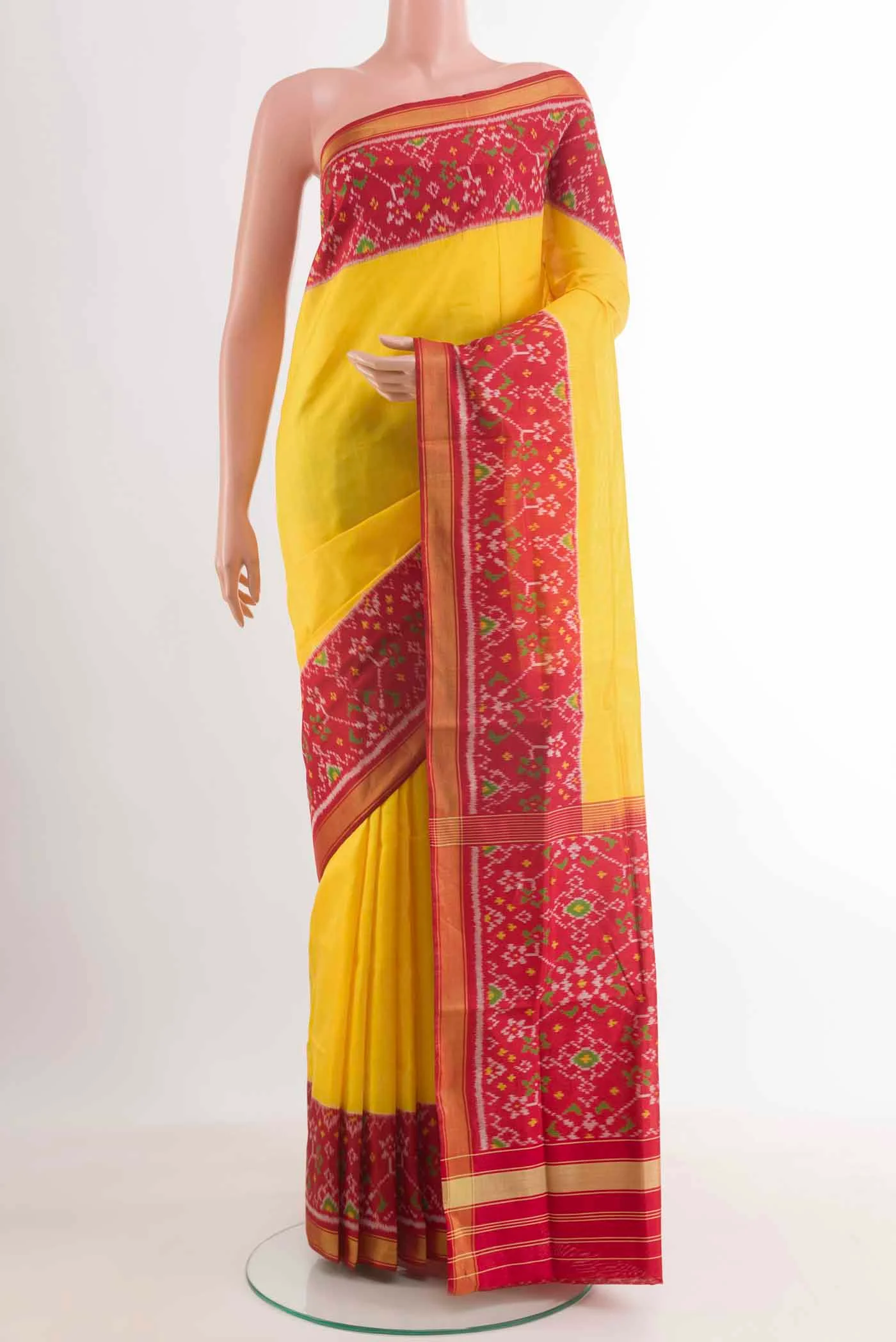 Yellow Rajkot Patola Silk Saree