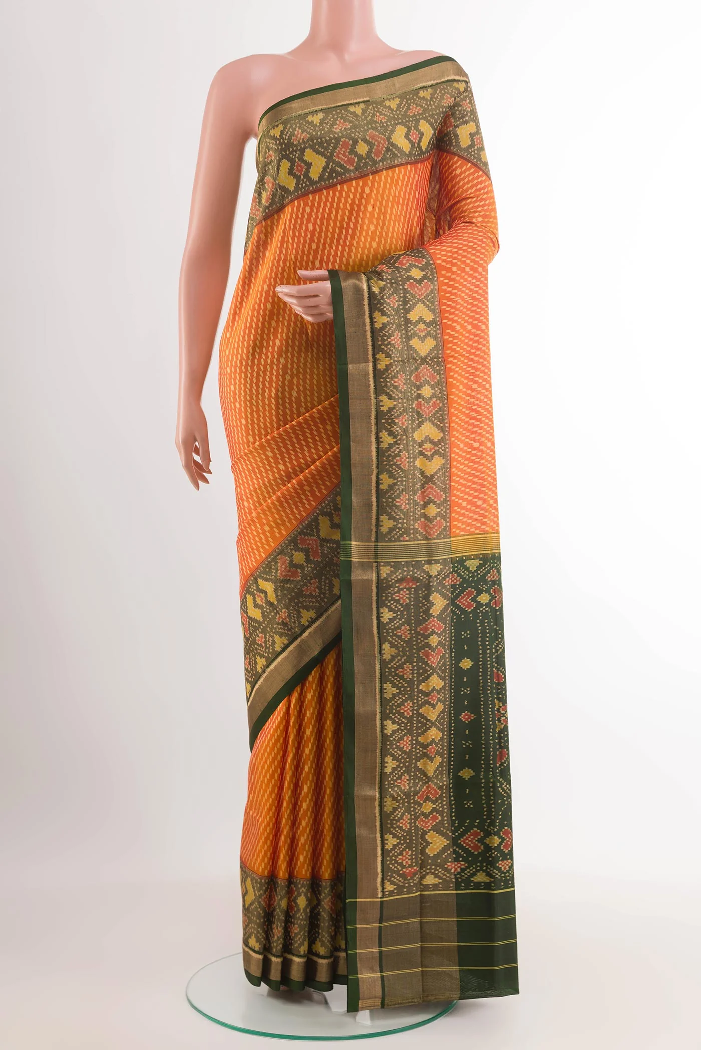 Yellow Rajkot Patola Silk Saree
