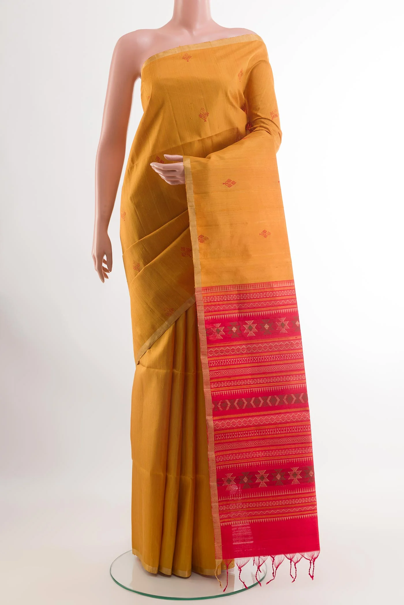Yellow Raw Silk Saree