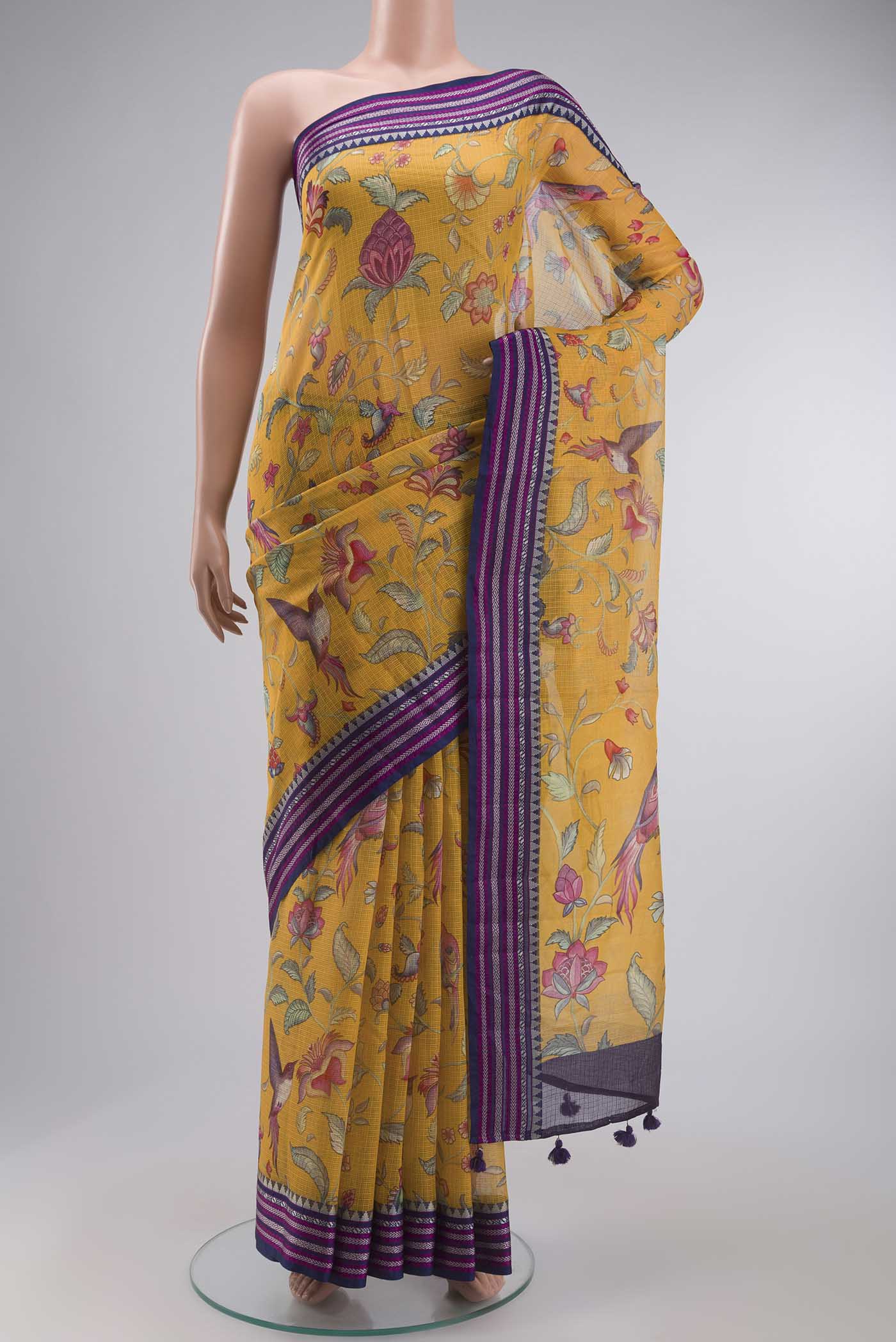 Yellow Silk Cotton Saree