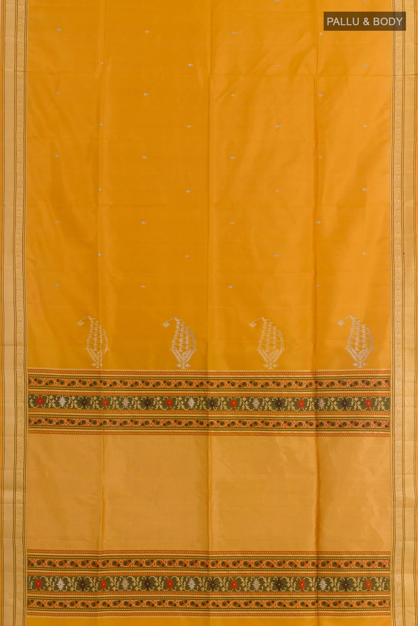 Mustard Soft Silk Saree - Image 3